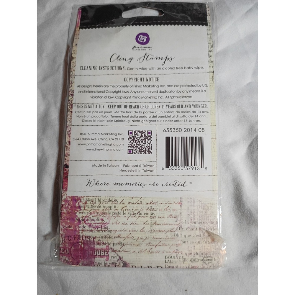 Prima Marketing Garden Fable Cling Stamps 4pc Set 579135 Vintage Mixed Media - Picture 3 of 3